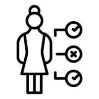 Female discrimination icon outline vector. Gender balance vector