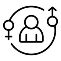 vector de contorno de icono de paridad de género. carrera igual