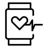 Watch heart rate icon outline vector. Smart monitor vector