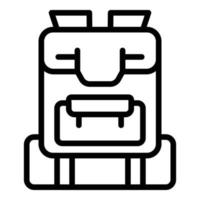Campsite backpack icon, outline style vector