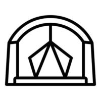 Campsite tent icon, outline style vector