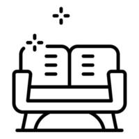 Clean sofa icon, outline style vector