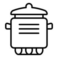 Cooking saucepan icon, outline style vector