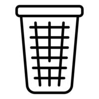 Dustbin icon, outline style vector