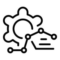 Gear management graph icon outline vector. Online business vector