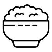 Lentil food bowl icon, outline style vector