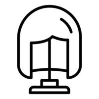 Head wig icon, outline style vector