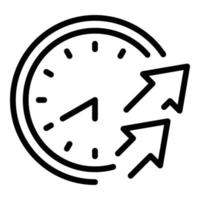 vector de contorno de icono de puntuación de reloj de pared. alarma digital