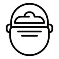 Campsite saucepan icon, outline style vector