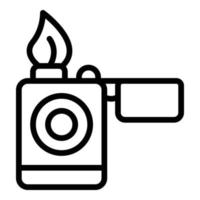 icono de encendedor de camping, estilo de contorno vector