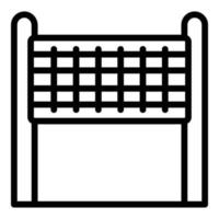 Campsite volleyball net icon, outline style vector