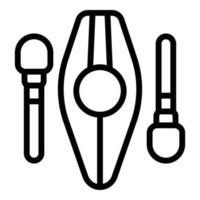 Campsite kayak icon, outline style vector