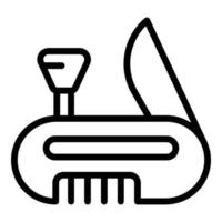 Campsite multitool icon, outline style vector