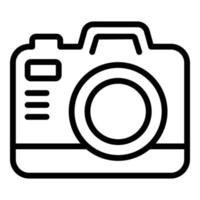 Campsite camera icon, outline style vector