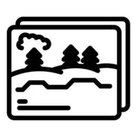 icono de ruta de campamento de corredor, estilo de contorno vector