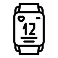 Runner app heart pulse icon, outline style vector