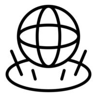 Globe hologram projection icon, outline style vector