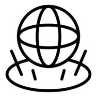 Globe hologram projection icon, outline style vector