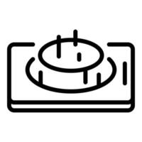 Phone hologram projection icon, outline style vector
