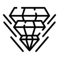 Diamond gemstone hologram projection icon, outline style vector