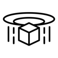 Hologram projection ar icon, outline style vector