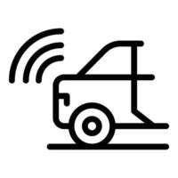 vector de contorno del icono del sensor del coche trasero. Señal de tráfico