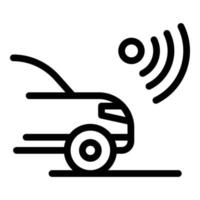 vector de contorno del icono del sensor del coche delantero. seguridad vial