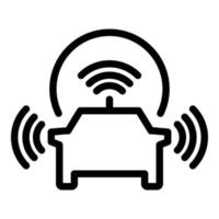 Car multi sensor icon outline vector. Front road vector