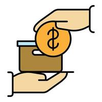 Payment box delivery icon color outline vector