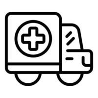 Maternity ambulance icon, outline style vector