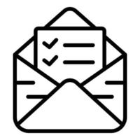 icono de papel de correo de productos regulados, estilo de esquema vector