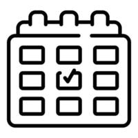 Regulated products calendar icon, outline style vector