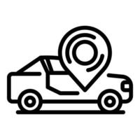 icono de coche de conducción del sensor, estilo de esquema vector