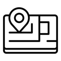 Automated map car icon, outline style vector