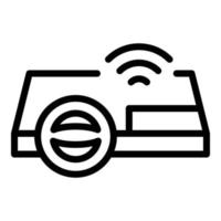 Autonomous steering wheel icon, outline style vector