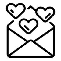 Envelope relationship icon, outline style vector