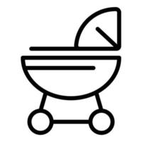 Baby carriage icon, outline style vector