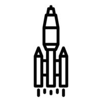 Exploration rocket icon, outline style vector