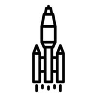 Exploration rocket icon, outline style vector