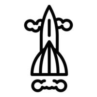 Space rocket icon, outline style vector