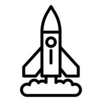 Rocket smoke icon, outline style vector