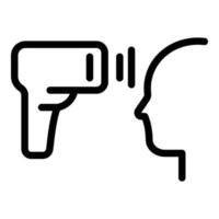 Laser thermometer gun icon, outline style vector