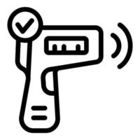 Laser thermometer celsius icon, outline style vector