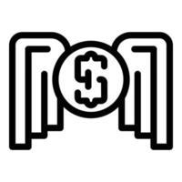 icono de soporte de dinero, estilo de esquema vector