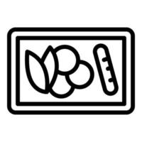 Food tray icon, outline style vector