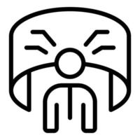 Vr player icon, outline style vector
