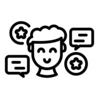 Vr user icon, outline style vector