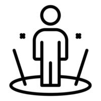 Ar recognition icon, outline style vector