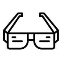 icono de gafas de película, estilo de contorno vector