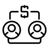 Money trust relationship icon, outline style vector